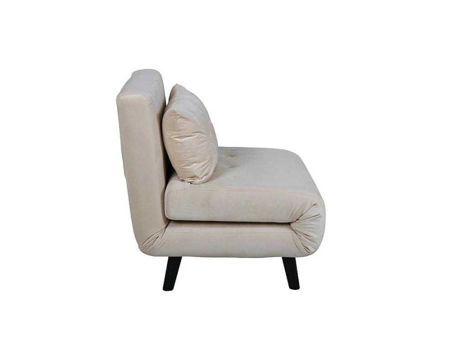 Vente-unique Uitklapbare Fauteuil | Vicky Slaapbank ,Fauteuil Velours Beige.