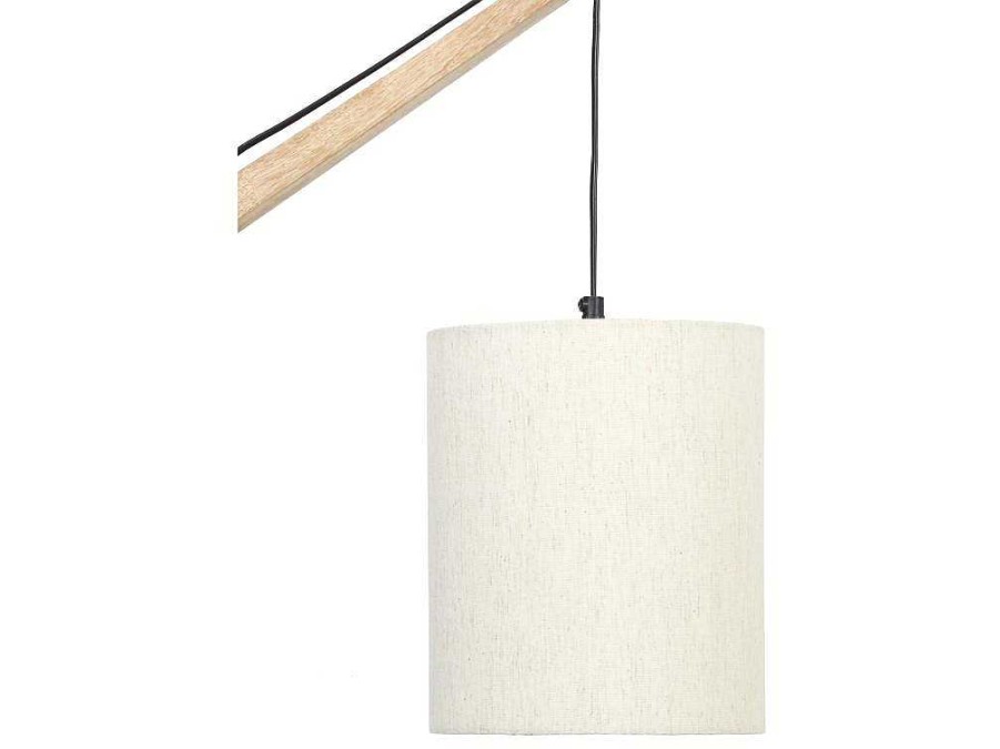 OZAIA Wandlamp | Scandinavische Wandlamp - Mangohout En Stof - D21 X H36 Cm - Licht Naturel En Beige - Paliana