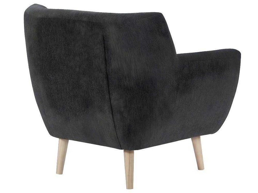 Vente-unique Fauteuil Met Holle Rugleuning | Monte Fauteuil Donkergrijs.