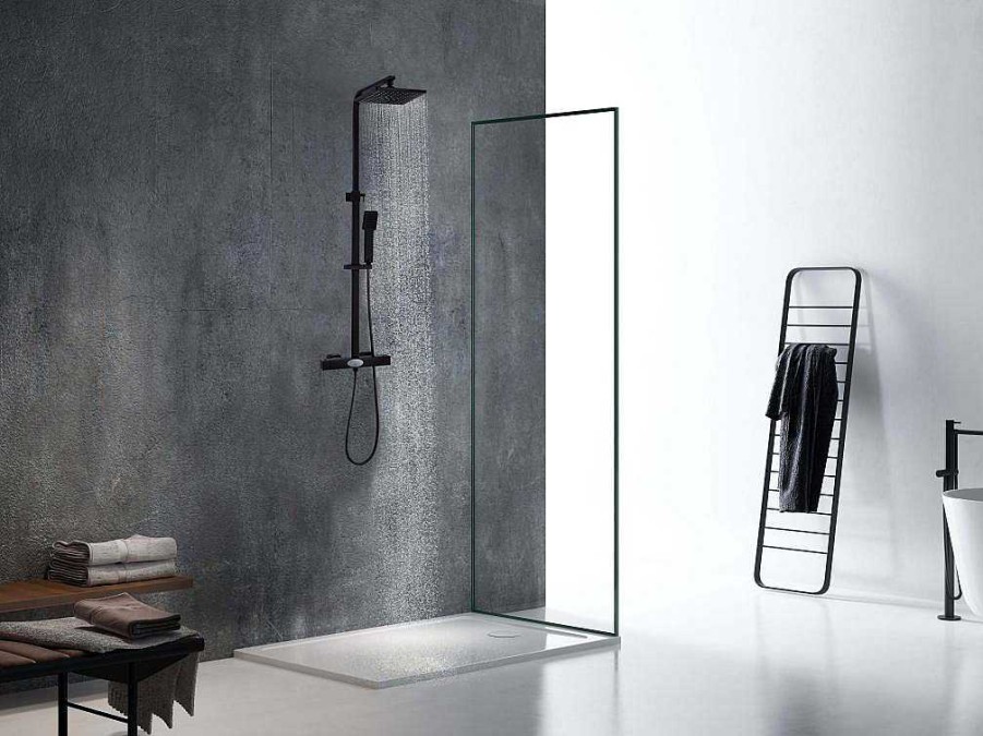 Shower & Design Douchekolom | Douchekolom Peneda Van Mat Zwart Roestvrij Staal - 125 Cm