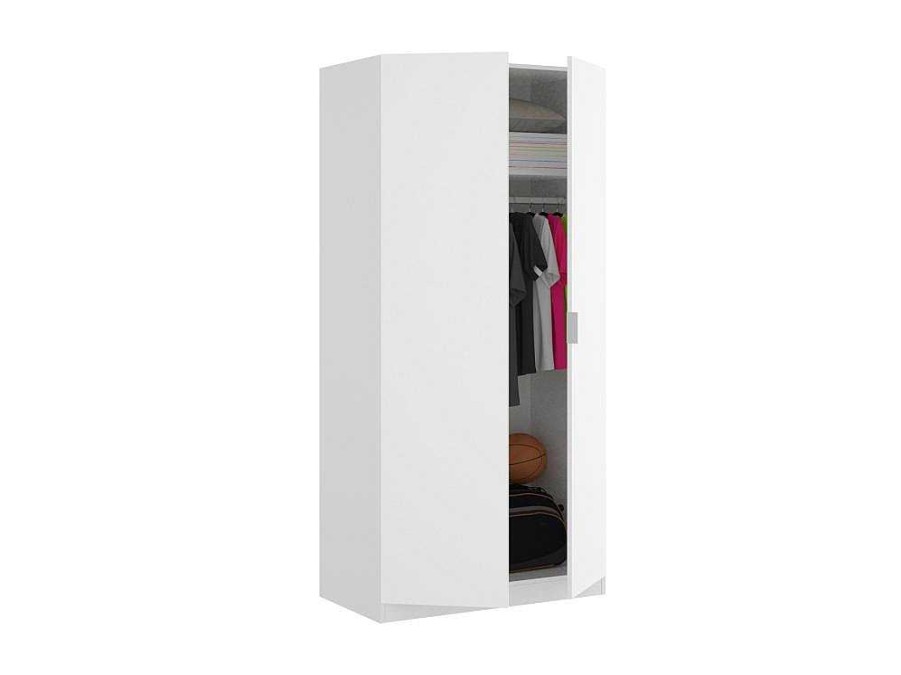 Vente-unique Kledingkast | Kast Met 2 Deuren - L81 Cm - Wit - Listowel