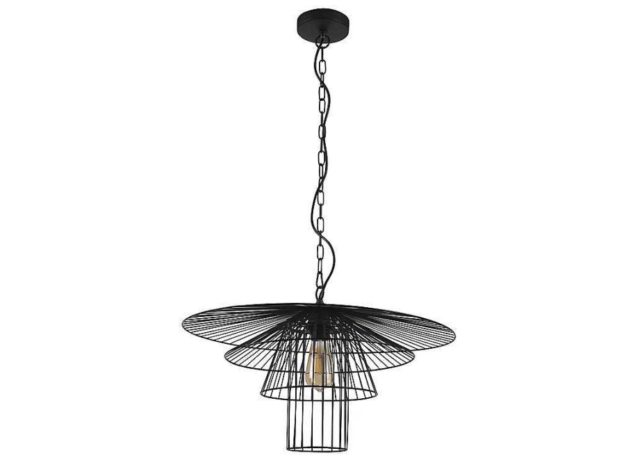 OZAIA Hanglamp | Hanglamp Met Draden Vlindermodel Machaon - Metaal - L59 X H95 Cm - Zwart