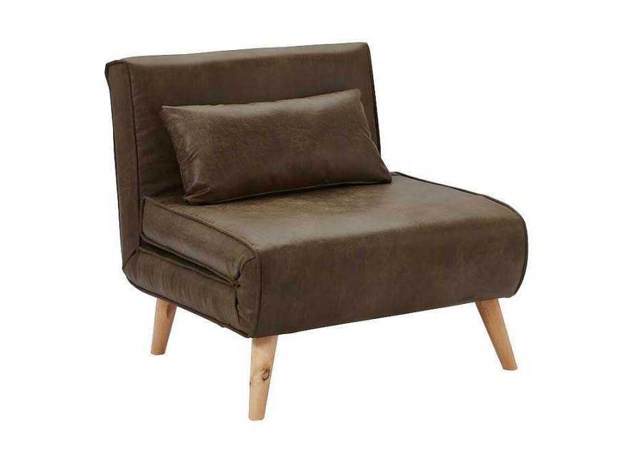 Vente-unique Uitklapbare Fauteuil | Uitschuifbare Fauteuil Posio Van Microvezel - Bruin