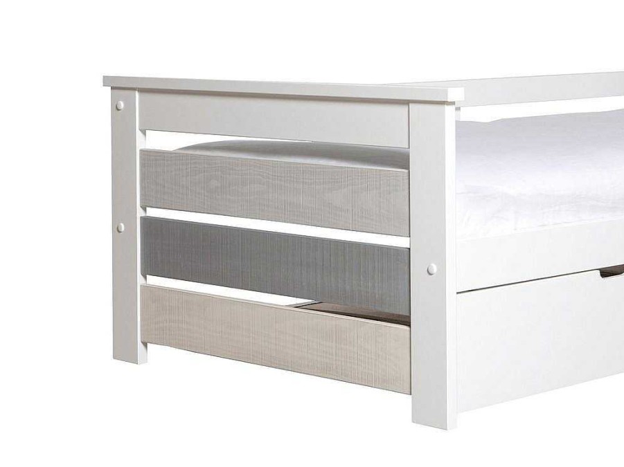 Vente-unique Bed Met Slaaplade | Onderschuifbed Celiane - 2 X 90 X 190 Cm - Mdf - Wit