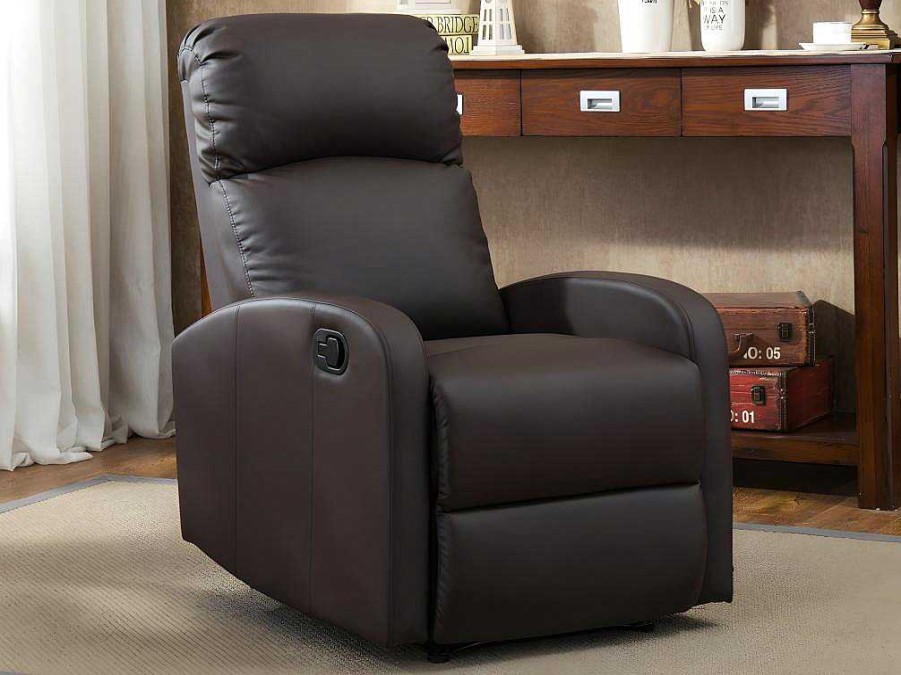 Vente-unique Relaxfauteuil | Relaxfauteuil Van Kunstleer Isao - Zwart