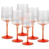 OZAIA Tafelservies | Set Van 6 Oranje Wijnglazen Op Voet 27 Cl - D. 9,5 X H.13Cm - Coraly