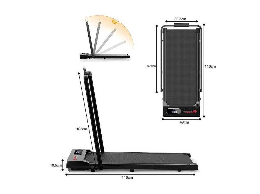 Vente-unique Fitness | Onder Bureau Loopband 1-6Km/H Wandelen Jogging Machine Voor Thuiskantoor Met Opvouwmogelijkheid