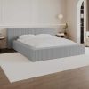 PASCAL MORABITO Fluwelen Bed | Bed Met Opbergruimte 180 X 200 Cm - Ribfluweel - Lichtgrijs - Timano - Van Pascal Morabito