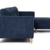 Vente-unique Modulair | Marino Bank, Chaise Longue Naar Rechts Of Links Gedraaid In Fluweel Blauw.