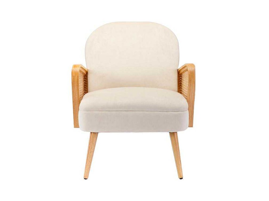 Vente-unique Fauteuil Stof Fluweel / Suedine | Fauteuil In Beige Fluweel Onani