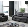 Vente-unique Set Zitbank + Fauteuil | Elektrische 3-Zitsrelaxbank Arena Iii Van Leer - Noir