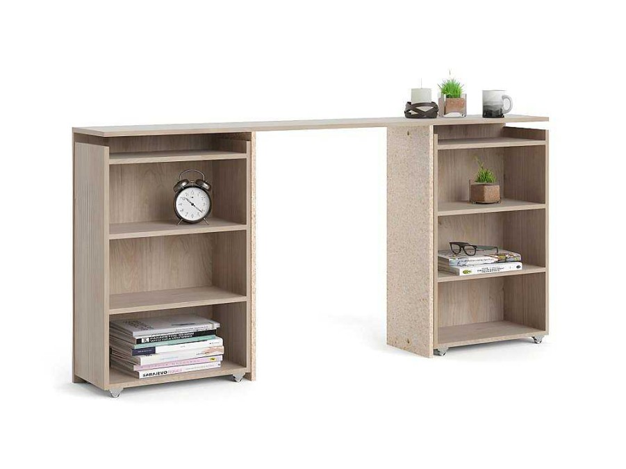 Vente-unique Hoofdeinde En Brugkast | Nada Hoofdbord 160 Cm 4 Planken Hickory Decor.