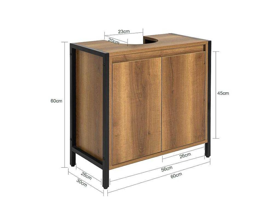 Sobuy Wastafelmeubel | Sobuy Bzr63-Ii-Pf Wastafel Onderkast - Wastafelmeubel - Badkamerkast - Badkamer Onderkast