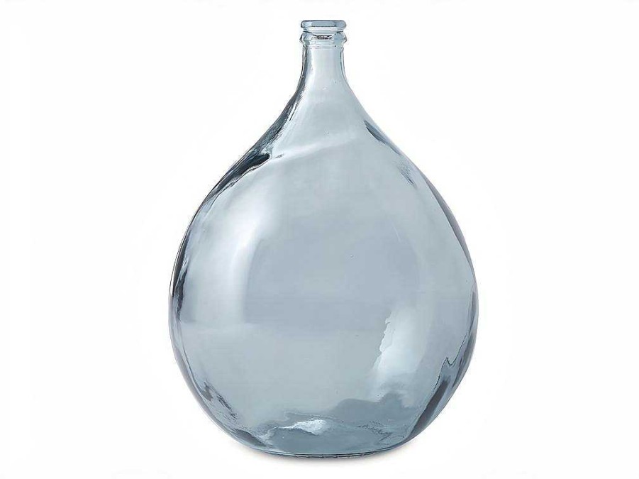 OZAIA Decoratieobject Voor Binnen | Vaas Dame-Jeanne Van Gerecycleerd Glas Silice 34L - Transparant Blauw