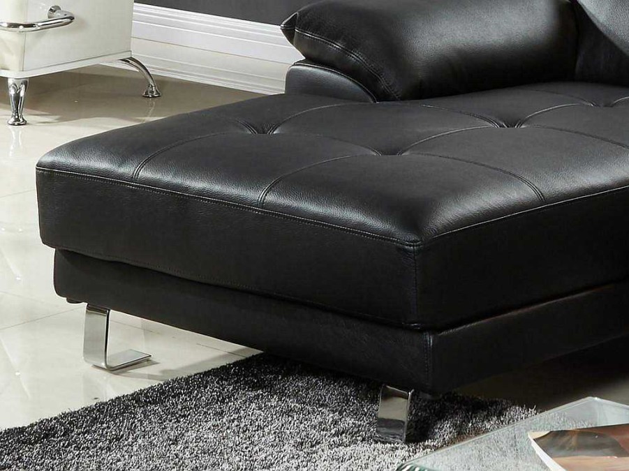 LINEA SOFA Leren Zitbank | Hoekbank Van Hoogwaardig Leer Excelsior Ii - Zwart - Hoek Links