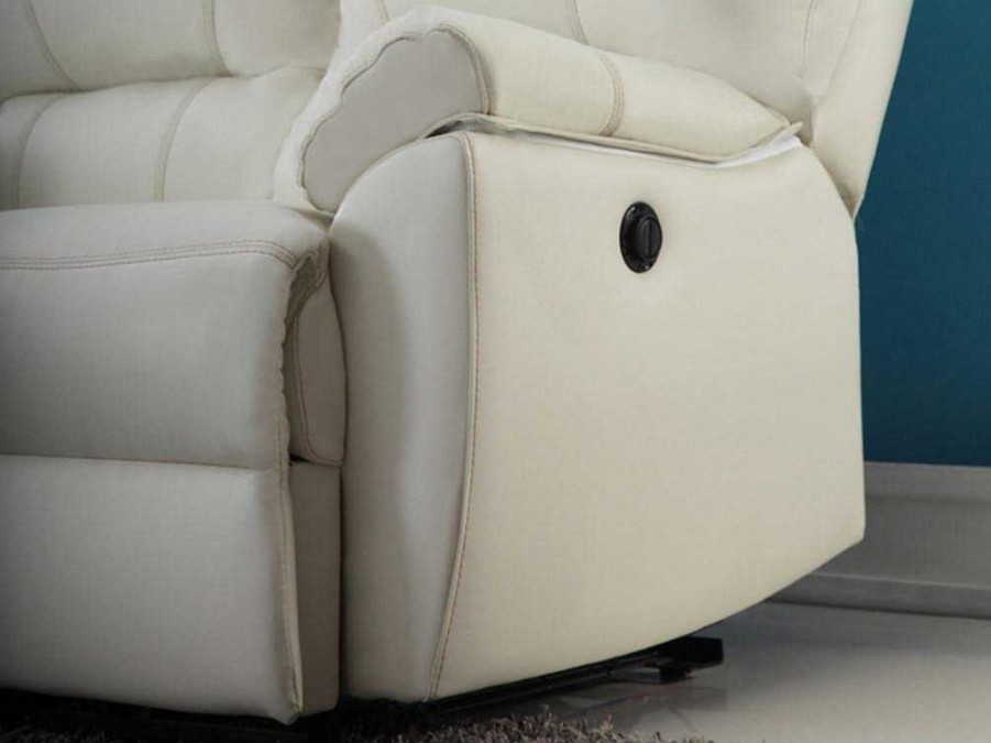 Vente-unique Relaxfauteuil | Relaxfauteuil Van Leer Marcis - Ivoor - Elektrisch