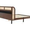 ModernLuxe Tweepersoonsbed | Tweepersoonsbed 160X200Cm - Met Kunstleer En Pvc Rotan Kussens - Met Houten Lattenbodem - Bruin