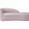 PASCAL MORABITO Chaise Longue | Rechtse Chaise Longue Met Bekleding In Roze Fluweel Lonigo Van Pascal Morabito