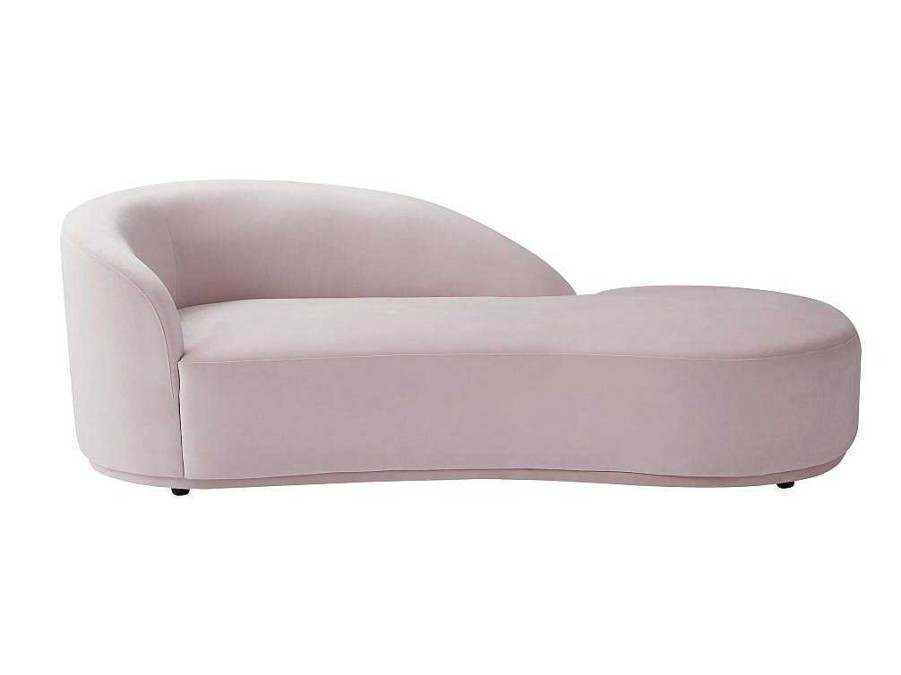 PASCAL MORABITO Chaise Longue | Rechtse Chaise Longue Met Bekleding In Roze Fluweel Lonigo Van Pascal Morabito