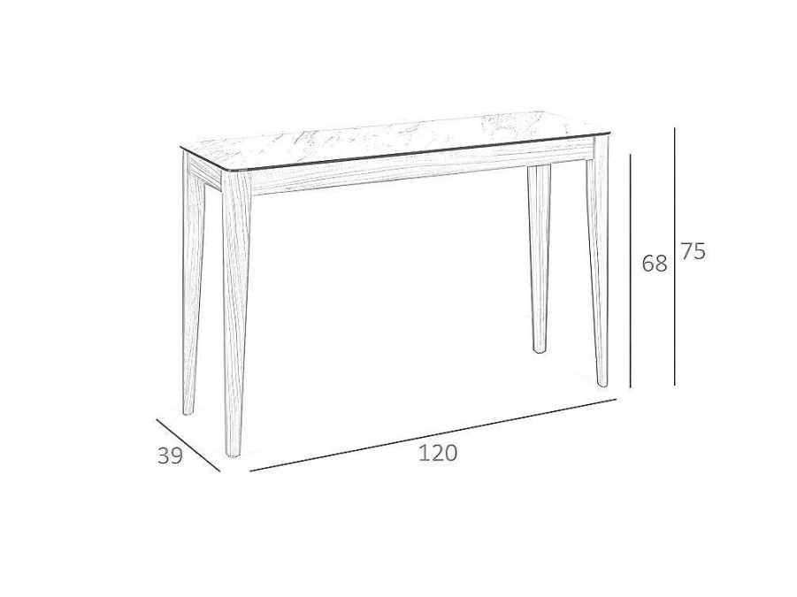 Angel Cerda Sidetable | Consoletafel Met Porseleinen Blad Calacatta 3082 Angel Cerda