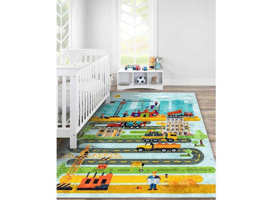 RugsX Kindervloerkleed | Junior 52105.801 Tapijt Wasbaar Bouwplaats Dieren Voor Kinderen Antisl 160X220 Cm