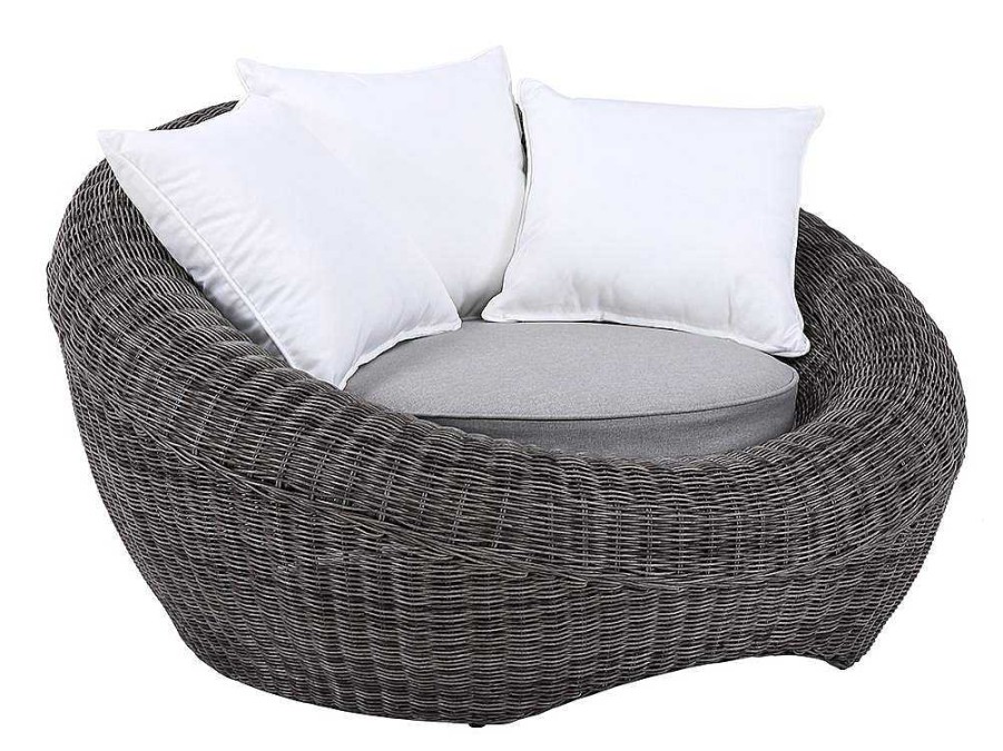 MYLIA Loungeset | Set Van 2 Tuinfauteuils Van Gevlochten Hars - Grijs - Whiteheaven