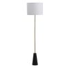 OZAIA Staande Lamp | Staande Lamp In Vintage-Stijl - Marmeren Voet En Witte Stoffen Kap - D40 X H160 Cm - Merple