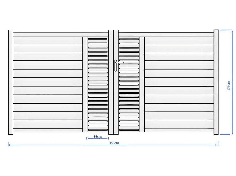 EXPERTLAND Hekjes & Poorten | Halfopengewerkte Aluminium Draaipoort Met Motief B350 X H179 Cm Antraciet Orist Ii