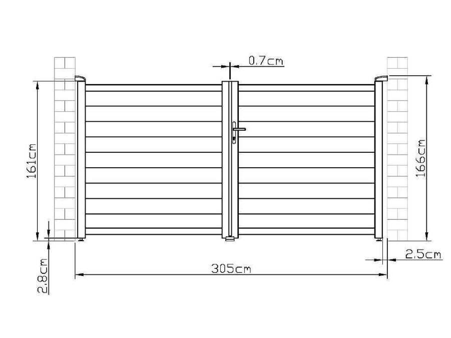 EXPERTLAND Hekjes & Poorten | Draaipoort Van Aluminium Antraciet - L305 X 166 Cm - Nazario