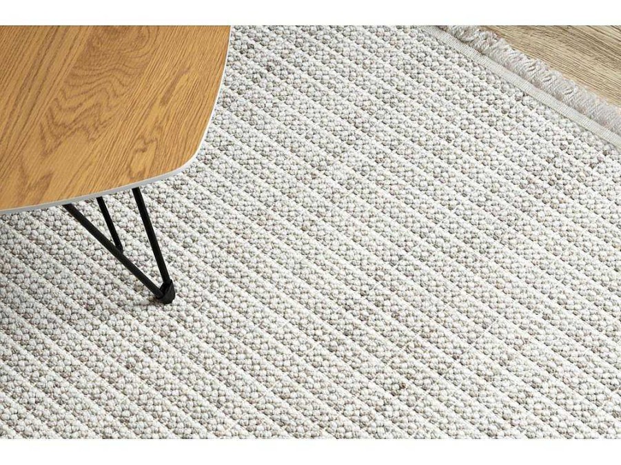 RugsX Klein Tapijt | Vloerkleed Nano Eo78C Melange, Lus, Platgeweven Grijs / Wit 140X190 Cm