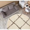 RugsX Tapijt Rond | Tapijt Fluffy 2373 Cirkel Shaggy Latwerk Room / Beige Cercle 160 Cm