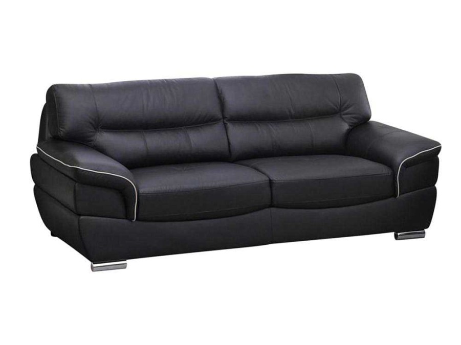 LINEA SOFA 2En 3-Zitsbank | Driezitsbank Van Leer Thibault - Zwart