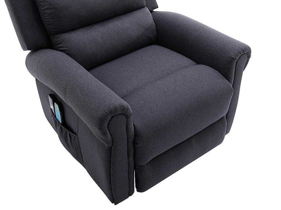 Vente-unique Fauteuil Stof | Massagestoel Met Elektrische Sta-Op Functie - Antraciet - Lovari