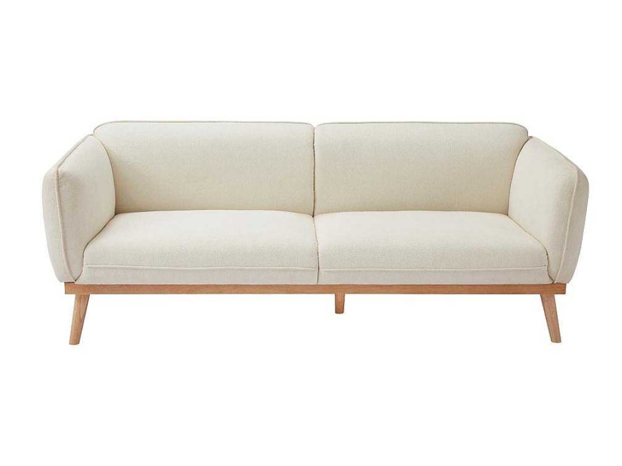 Vente-unique Scandinavisch | Zitbank Met 3 Plaatsen En Bekleding In Beige Textuurstof Fanira