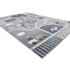 RugsX Kindervloerkleed | Tapijt Fun Strade Voor Kinderen, Straat, Stad Van Grijs 180X270 Cm