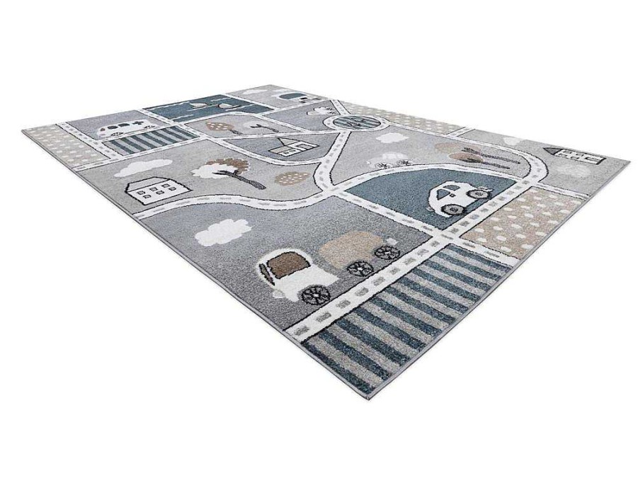 RugsX Kindervloerkleed | Tapijt Fun Strade Voor Kinderen, Straat, Stad Van Grijs 180X270 Cm