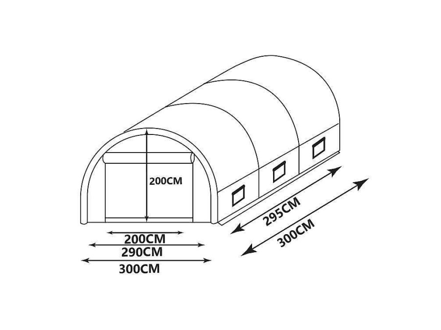 EXPERTLAND Tuinkas | Tunnelkas Ipomea 9M - L300 X L300 X H200 Cm