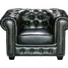 LINEA SOFA Fauteuil Leer | Fauteuil Chesterfield Brenton 100% Buffelleer - Empire Groen