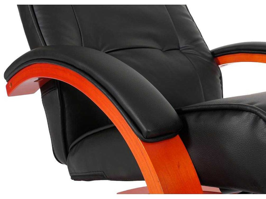 Vente-unique Fauteuil Kunstleer | Aprilia Relaxfauteuil Met Kruk, Zwart