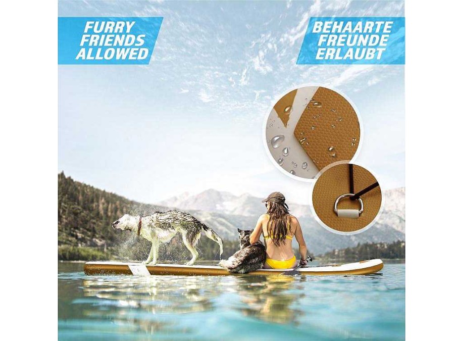 Vente-unique Watersport | Sup Board Gold Ra 366 Cm - Goud - Incl. Accessoires