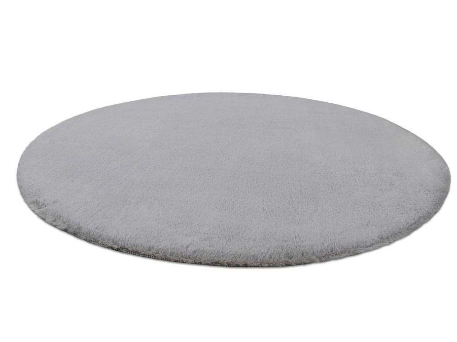 RugsX Tapijt Rond | Tapijt Bunny Rond Zilver Imitatie Konijnenvacht Cercle 160 Cm