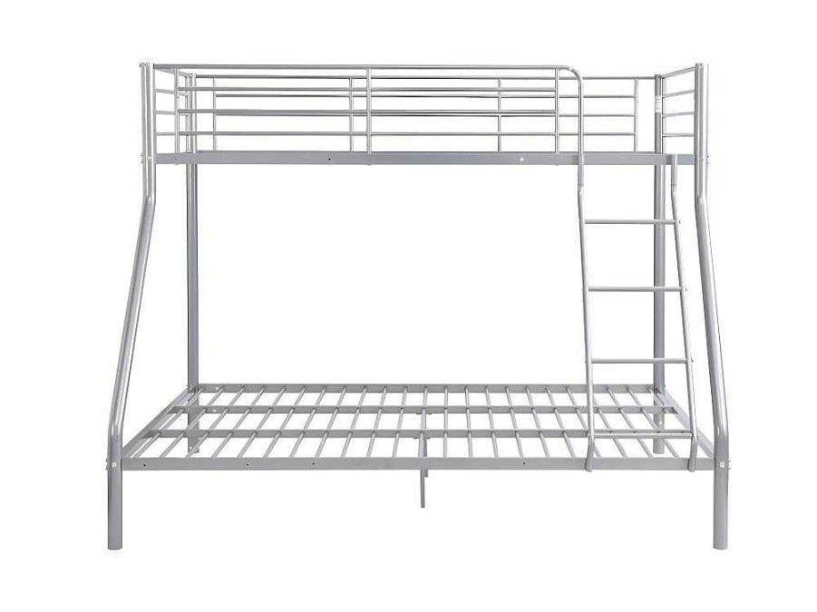 Vente-unique Kinderbed Stapelbed | Stapelbed Elevatio Iii - 90/140 X 190 Cm - Metaal - Zilver