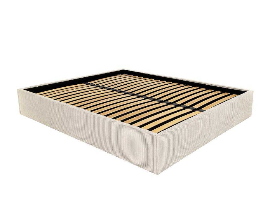 Ysmée Bedbodem | Bedbodem Met Opbergruimte 140 X 190 Cm Van Beige Ribfluweel - Pontos Van Ysmee