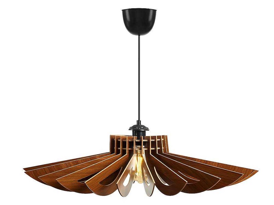 OZAIA Hanglamp | Hanglamp Van Mdf - D. 68 Cm X H. 50 Cm - Walnootkleur - Farita