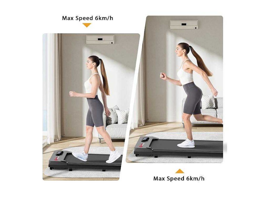 Vente-unique Fitness | Onder Bureau Loopband 1-6Km/H Wandelen Jogging Machine Voor Thuiskantoor Met Opvouwmogelijkheid