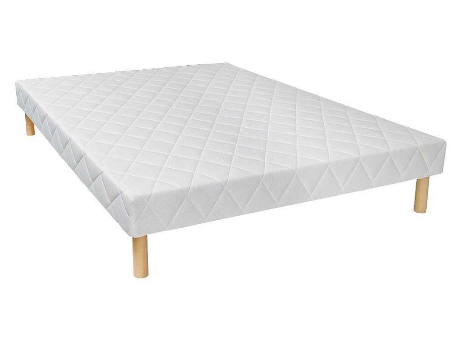 Ysmée Bedbodem | Decoratief Gewatteerde Bedbodem Met 14 Multiplex-Latten Panacea Van Dreamea - Wit - 120X190 Cm