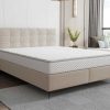 Ysmée Boxspringbed | Complete Set Met Boxspring En Gecapitonneerd Hoofdbord + Bedbodem + Matras + Topmatras - 180 X 200 Cm - Stof - Beige - Inao Van Ysmee