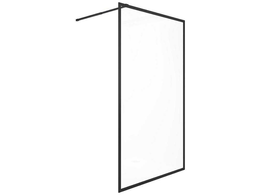 Shower & Design Douchewand | Inloopdouchescherm - 140 X 200 Cm - Mat Zwart - Gehard Glas - Amberi