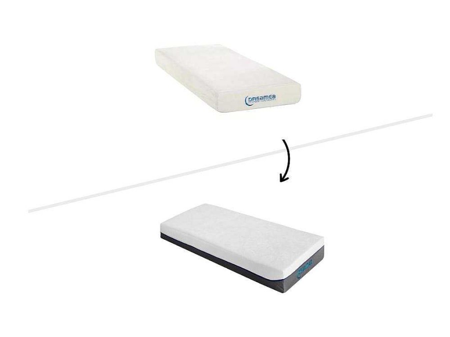 DREAMEA Aanbiedingen: Slaapkamer & Kantoor | Elektrisch Bed Bedbodem En Matras Lattenbodem En Contactplaatjes Met Vormgeheugen - Dionysos Van Dreamea - Motor Okin - Wit - 2X80X200 Cm