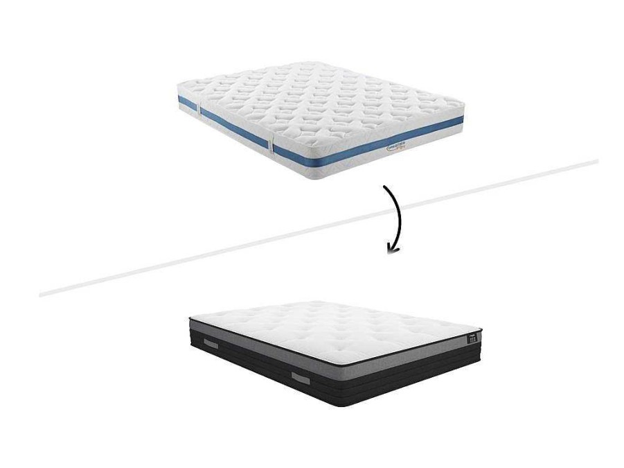 Ysmée Set Matras En Lattenbodem | Set Bedbodem + Matras Met Pocketveren Airplay Van Dreamea Play - 180 X 200 Cm